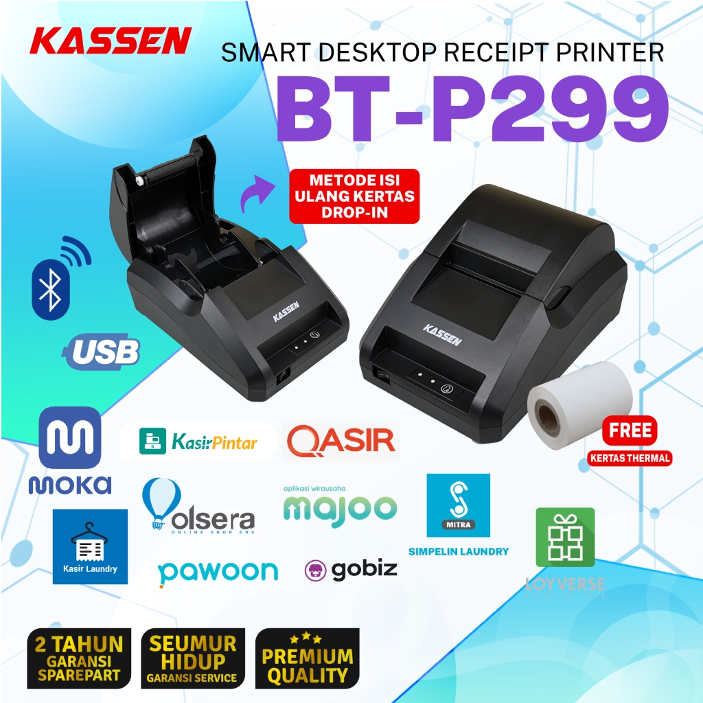 MINI PRINTER THERMAL BLUETOOTH KASSEN BTP299