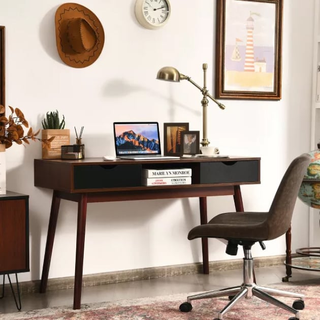 Costway 48'' Computer Desk Study Workstation Laptop Table Home Office