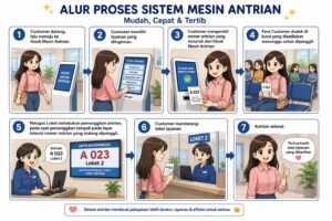 alur mesin antrian offline